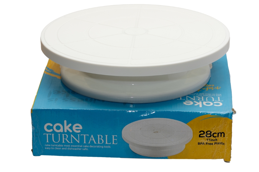 Cake Decorating Turntable 11 Inch White BPA Free Plastic with Heavy Duty Base