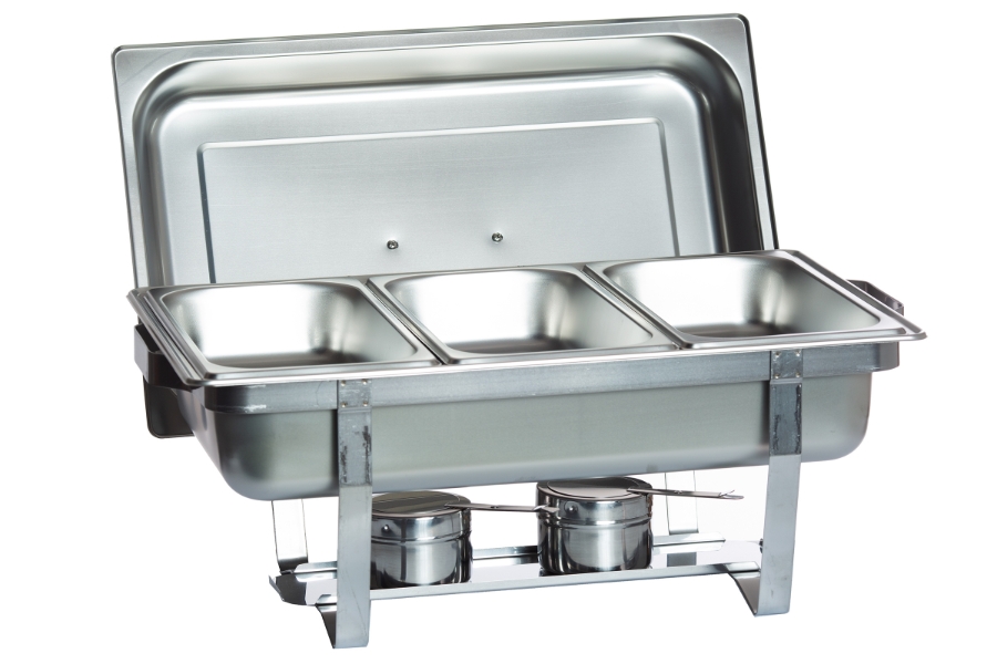 8 Quart Full Size Stainless Steel Chafer 3 x 1/3 Chafing Dish