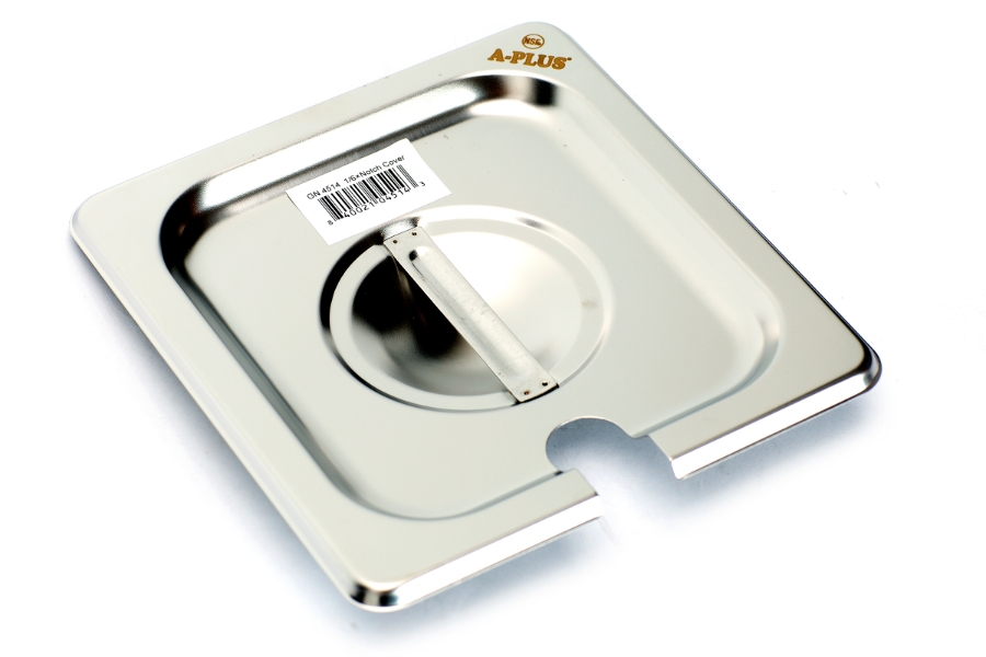 1/6 Size 25 Gauge Steam Table Pan Food Pan Cover with Notch