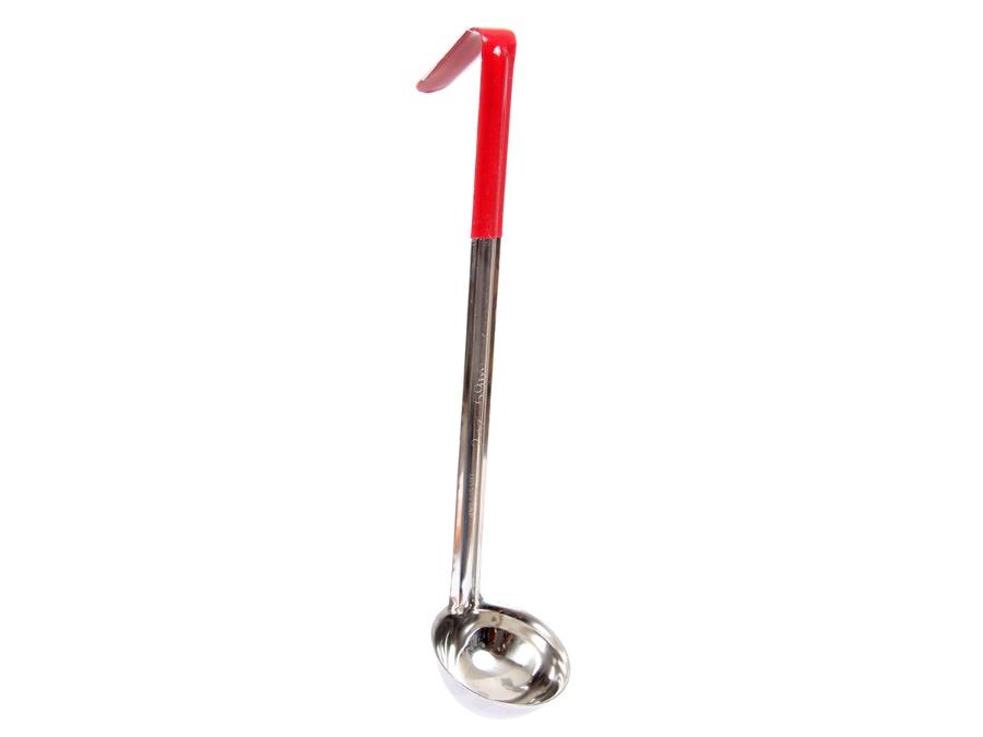 Color Coded Stainless Steel Measuring 1 Piece Ladle - Red  