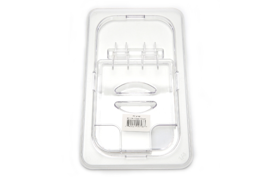 Polycarbonate 1/4 size food pan open cover