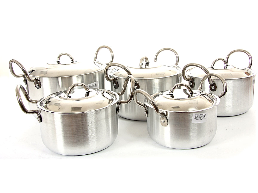 Aluminum Stock Pot 5 Pcs Set with SS Lid