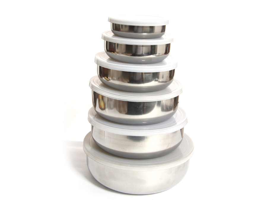 6 Piece Stainless Steel Bowl Set with Lid
