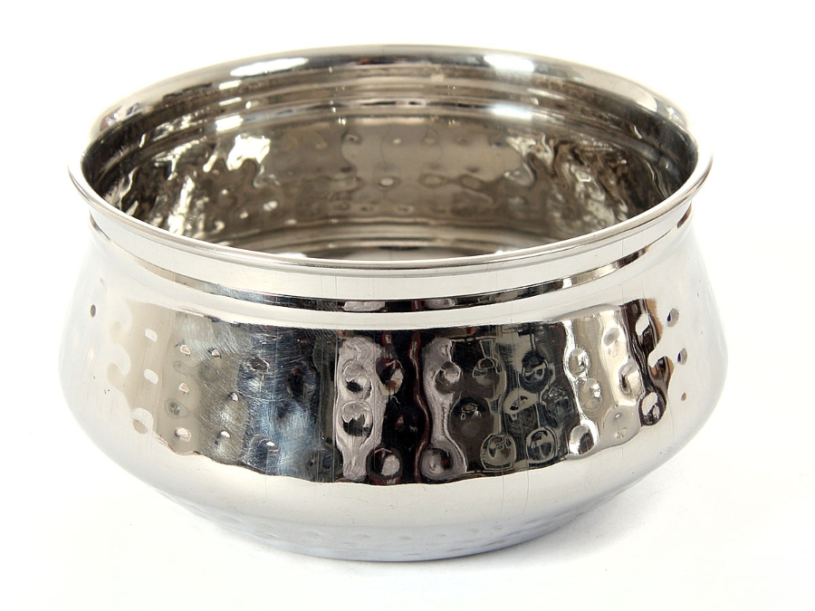 Moroccan Dish Bowl Stainless Steel - Hammered