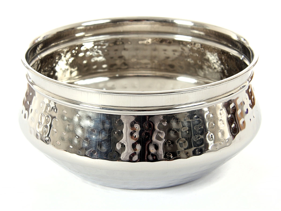Moroccan Dish Bowl Stainless Steel - Hammered