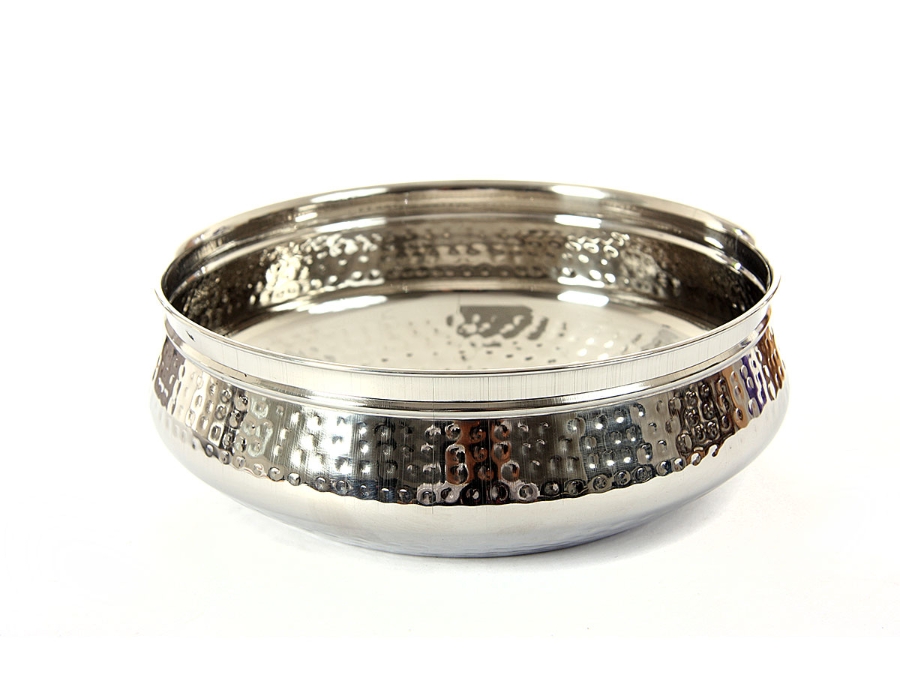 Moroccan Dish Bowl Stainless Steel - Hammered